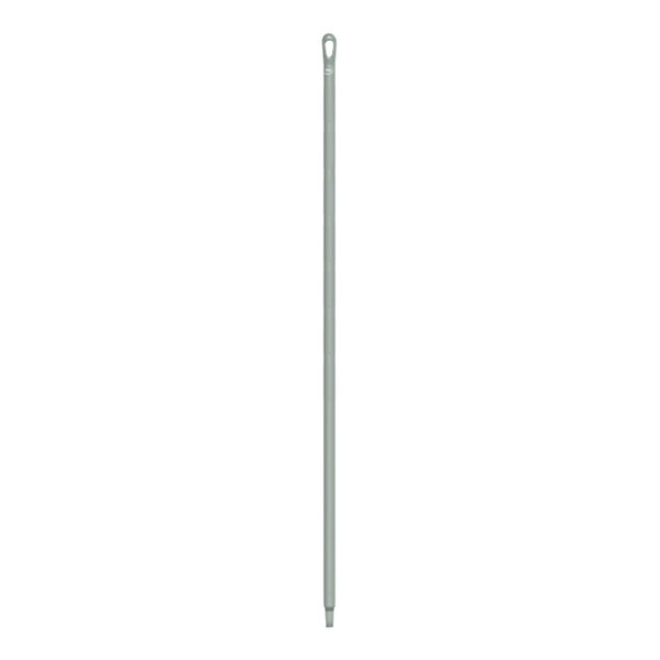 A long thin gray metal Vikan Ultra-Hygienic handle.