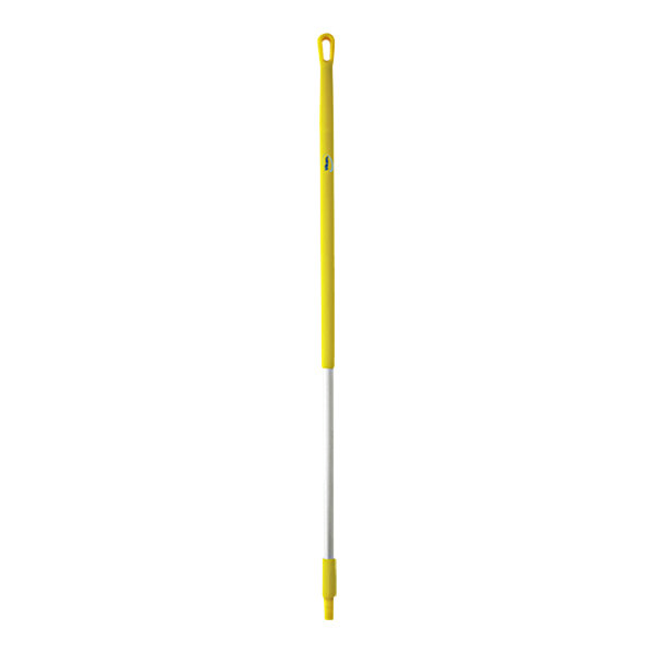 A yellow pole with a white background.