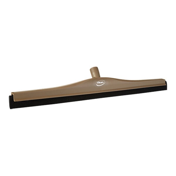 A brown Vikan double foam floor squeegee with a black plastic frame.