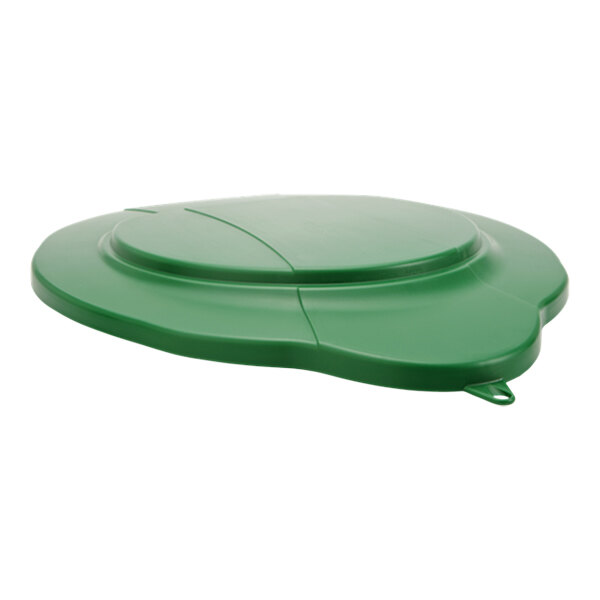 A green plastic lid for a Vikan 5 gallon hygiene bucket.