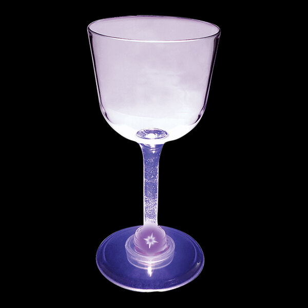 7 oz. Customizable Plastic Wine Cup with Purple LED Light 48/Case