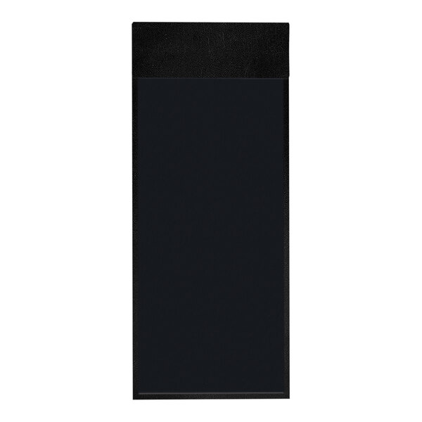A rectangular black object with a white border.