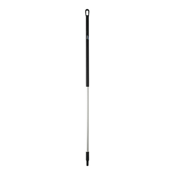 A long black and silver pole.