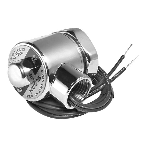 A Sloan electronic solenoid assembly for flushometers with wires.
