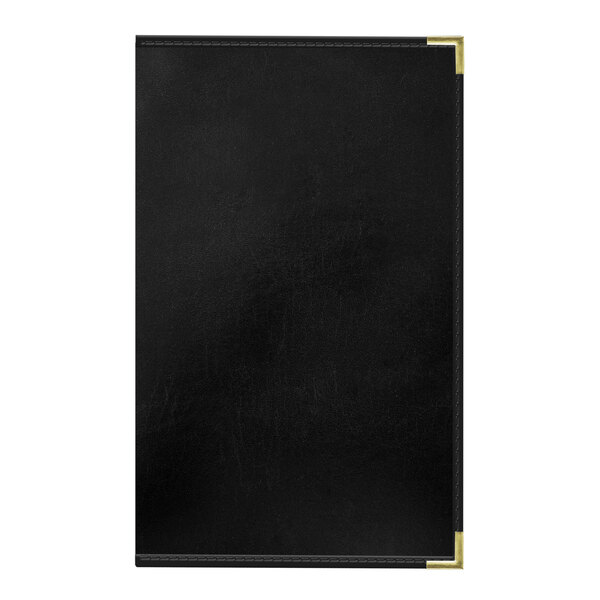 H. Risch, Inc. 8 1/2" x 14" Black Tuxedo Leather Customizable 12 View