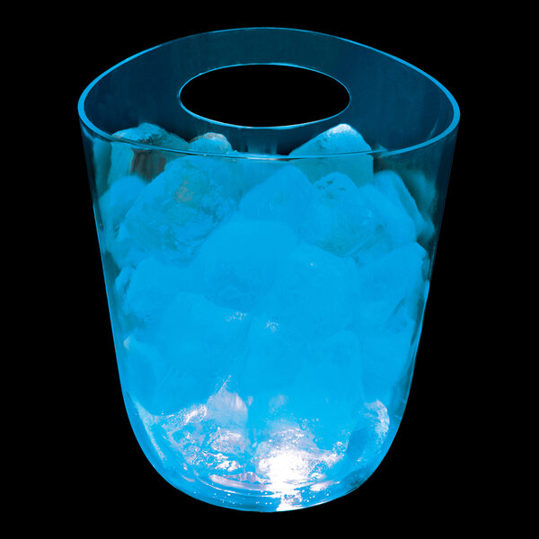 125 oz. Customizable Plastic Champagne Bucket with 5 Blue LED Lights