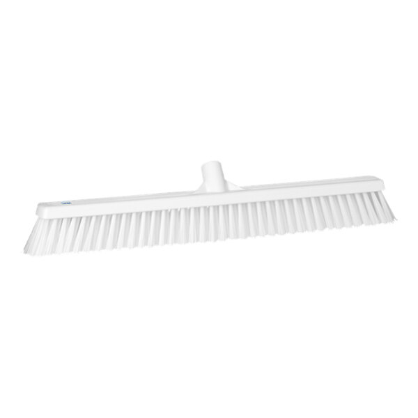 A white Vikan push broom head with flagged and unflagged bristles.