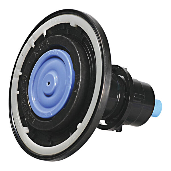 A black and blue circular Sloan diaphragm assembly with white rings on the black circle.