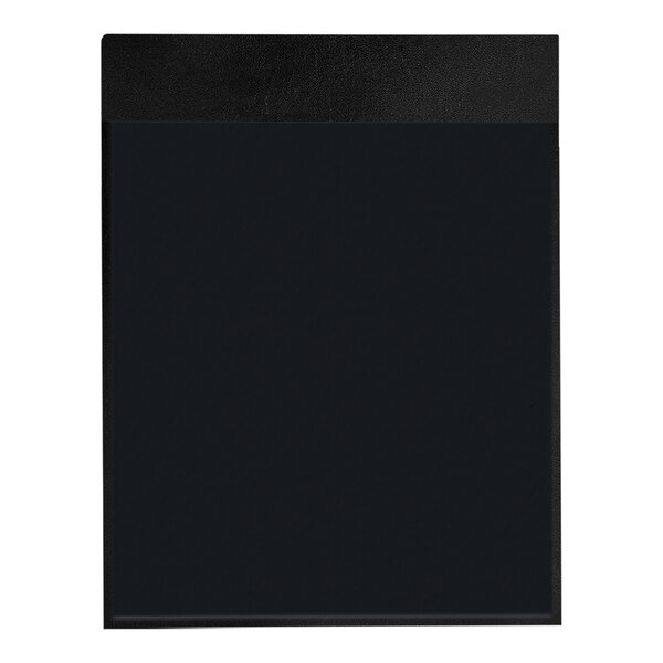 A black rectangular menu board with a black edge.