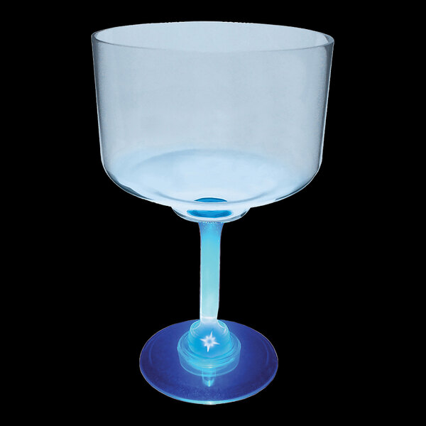 18 oz. Customizable Plastic Margarita Cup with Blue LED Light 24/Case