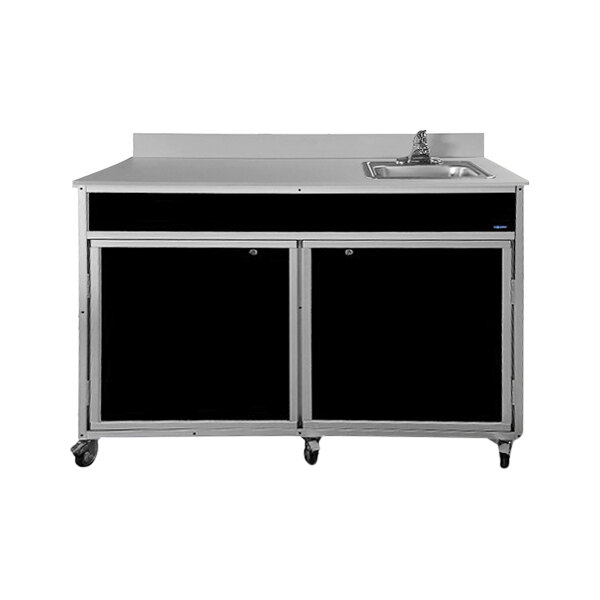 Monsam PSE2046 Black Portable Demonstration Workstation with Extended