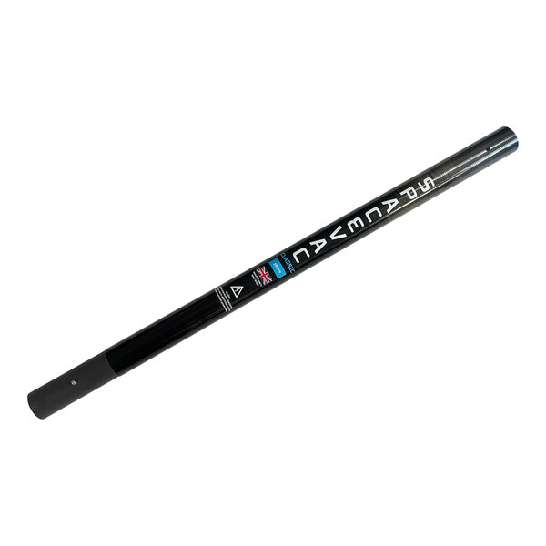 A black SpaceVac Classic pole with a handle and white text on it.
