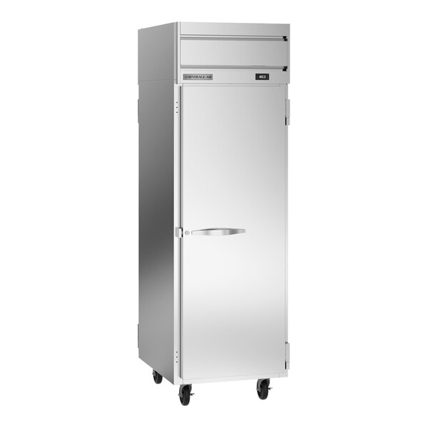 A silver Beverage-Air pass-through warming cabinet.