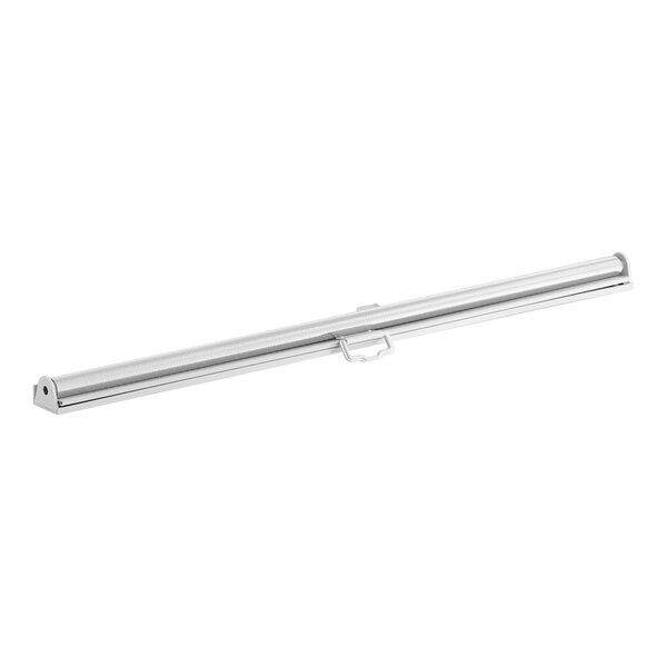 A stainless steel tube with a handle on a white metal case.