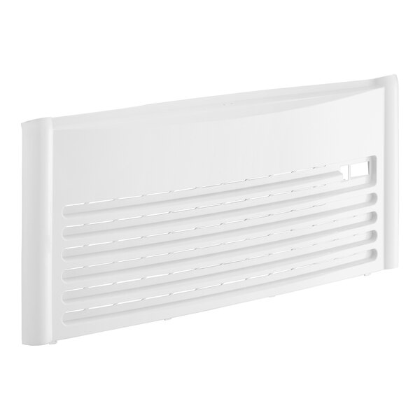 A white plastic front grill with vents for an Avantco MAC-48HC.