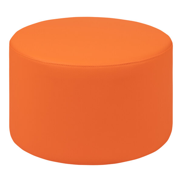 An orange round Flash Furniture Nicholas ottoman.