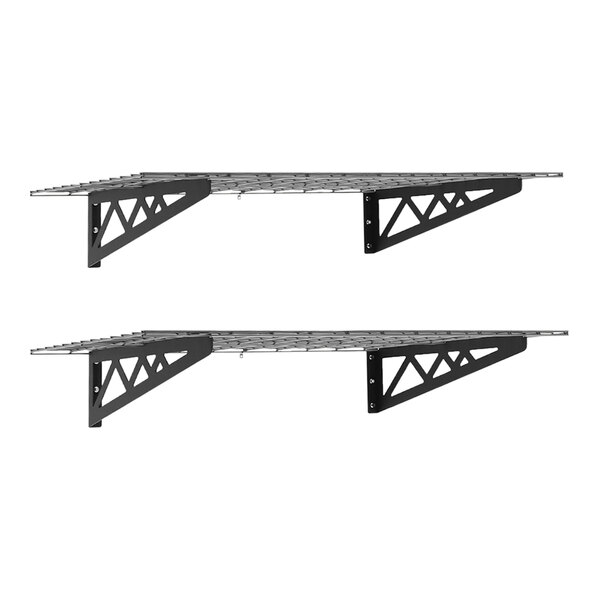 SafeRacks 24" x 48" Gray Wall Shelf 250 lb. Capacity 2/Pack