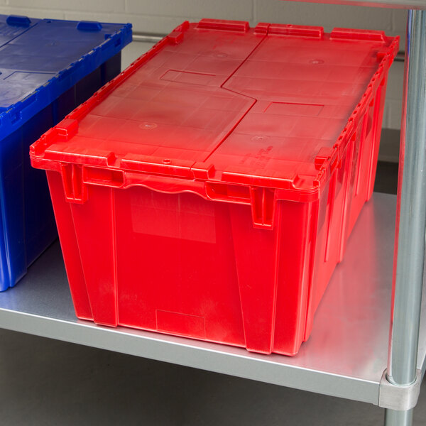 Vollrath 52645 Tote 'N Store 23 5/8" x 13 7/8" x 11 5/8" Red Chafer Box