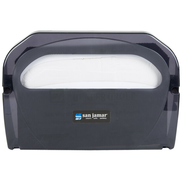 San Jamar TS510TBK Toilet Seat Cover Dispenser Black Pearl