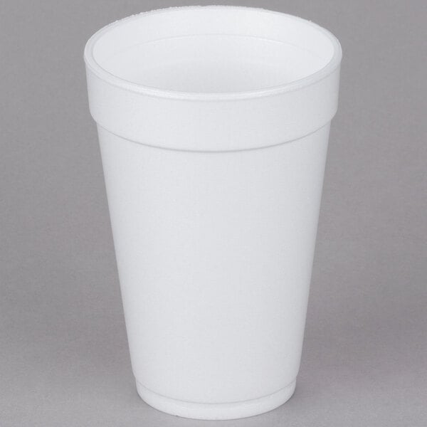 Dart Disposable Drink Cups Hot/Cold Coffee Insulated Styrofoam 16Oz White 40Pk 