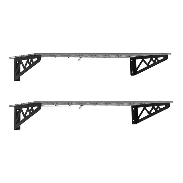 SafeRacks 12" x 36" Gray Wall Shelf 150 lb. Capacity 2/Pack