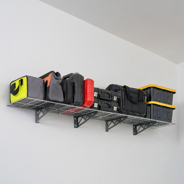 SafeRacks 12" x 36" Gray Wall Shelf 150 lb. Capacity 2/Pack