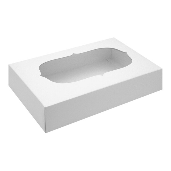 A white 2-piece candy box with a design window.