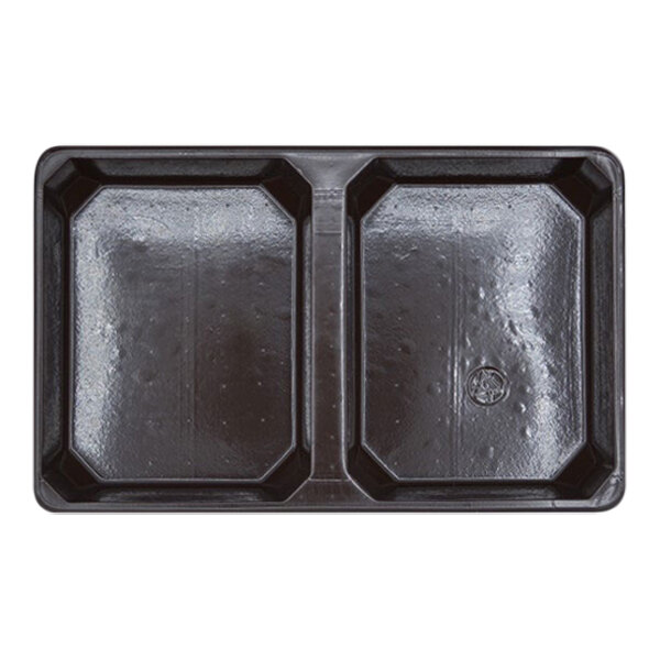 6 15/16" x 4 5/16" x 1" Brown 2Cavity Candy Tray 250/Case