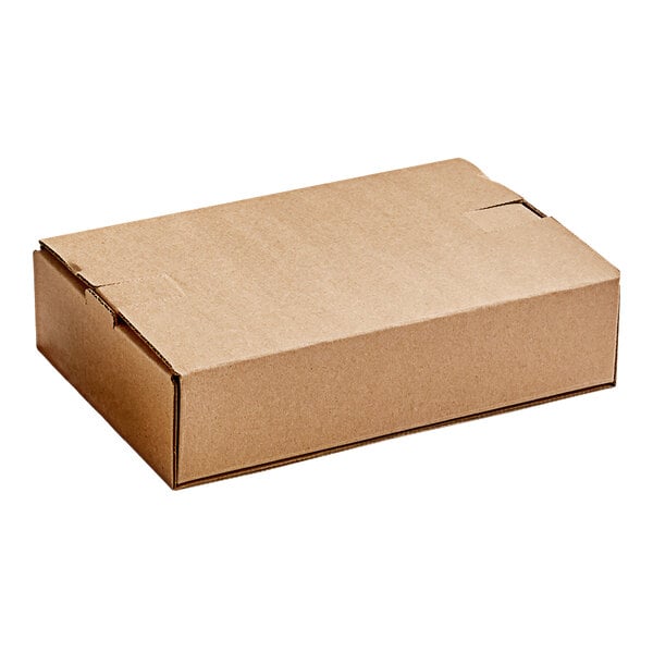 A brown corrugated mailer box for 2-piece candy boxes.