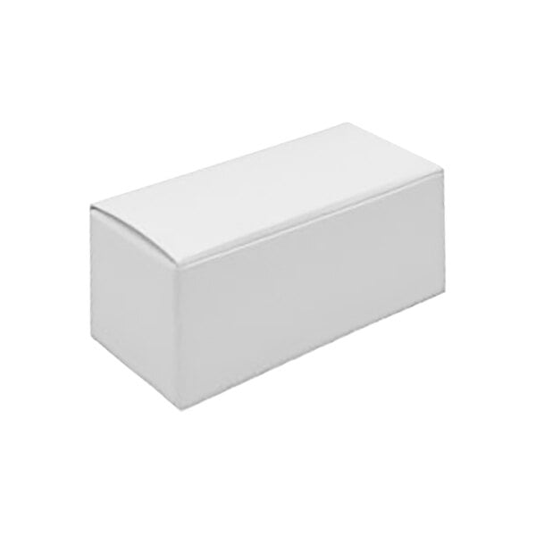 A white rectangular 2-Truffle candy box with a lid.