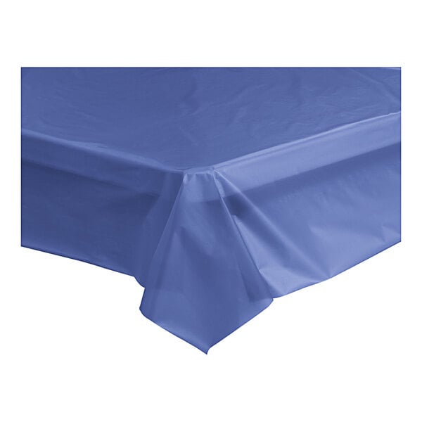 Choice 54" x 108" Navy Blue Plastic Table Cover 24/Case
