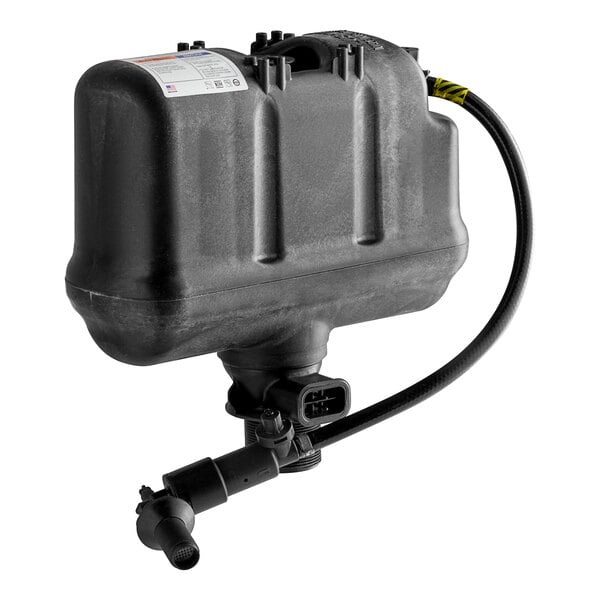 A black plastic Flushmate M-101526-F42 replacement system with a white label and hose.