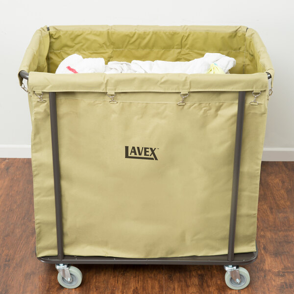 Lavex Commercial Laundry Cart/Trash Cart, 14 Bushel Metal Frame and Canvas Bag