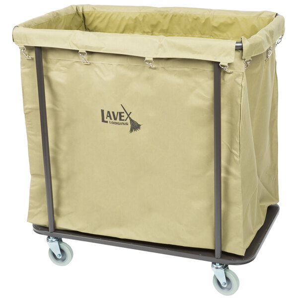 12 Bushel Metal Frame Lodging Commercial Laundry Trash Cart with Handles