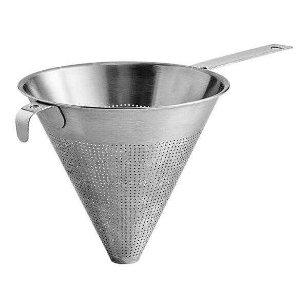 A Matfer Bourgeat stainless steel strainer with a handle.