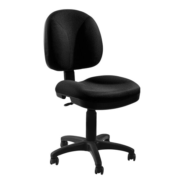 A black National Public Seating adjustable height office chair with wheels.