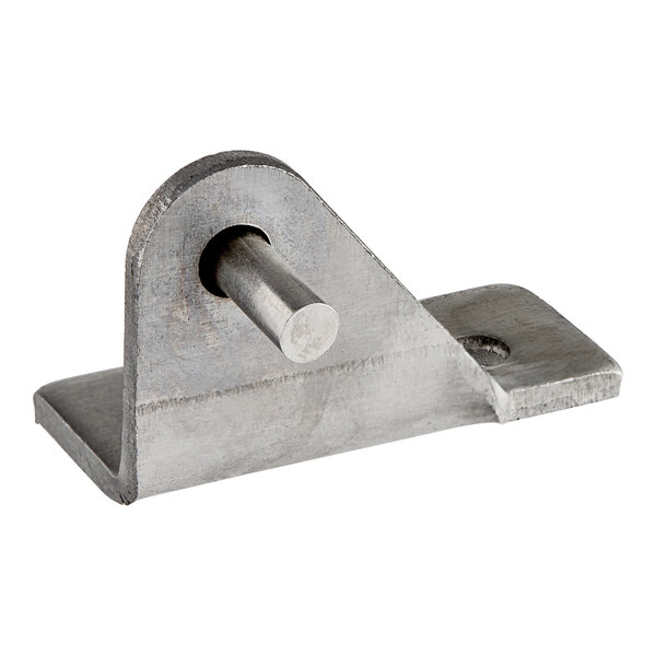 A metal piece with a hole at the end of a metal bracket.