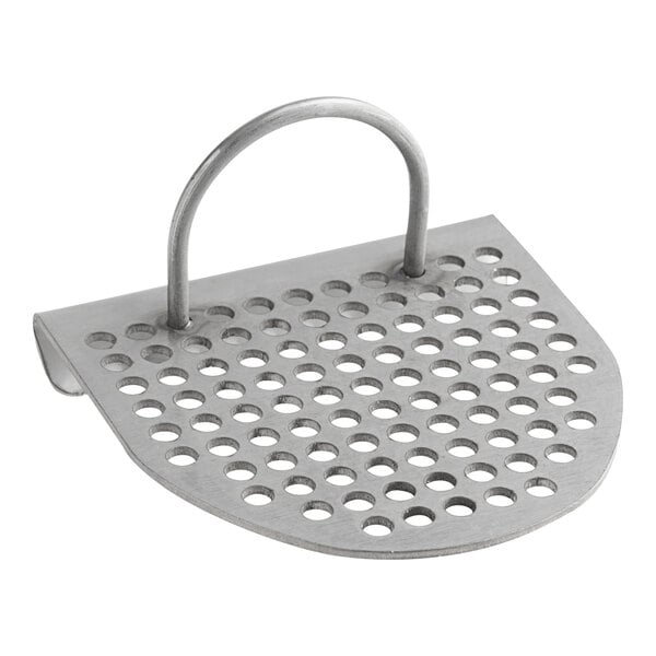 An Avantco stainless steel mesh strainer with holes.