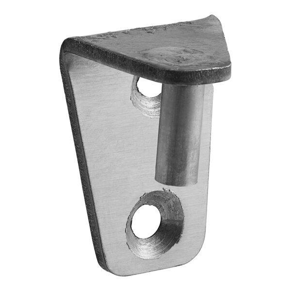 A metal bracket with a hole.