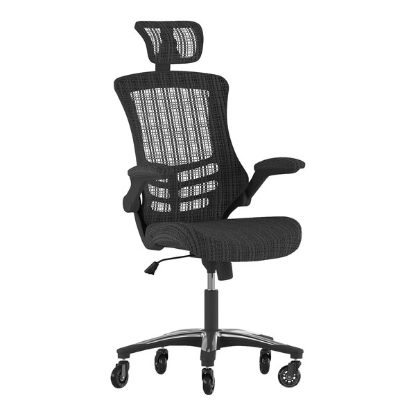 behuizing vergiftigen troon Flash Furniture Kelista Black Mesh High-Back Office Chair with Headrest and  Flip-Up Arms
