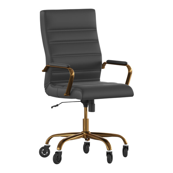 Flash Furniture Whitney Black LeatherSoft MidBack Executive Swivel