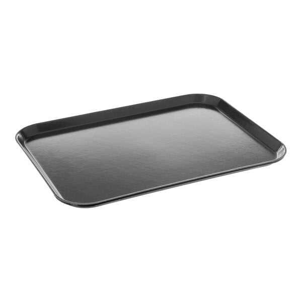 A black rectangular Dinex fiberglass tray with a handle.