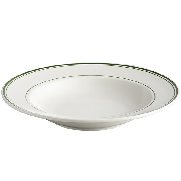 Tuxton TGB125 Green Bay 26 oz. Eggshell Wide Rim China Soup / Pasta