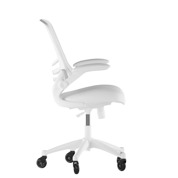Flash Furniture Kelista White Mesh MidBack Office Chair with White