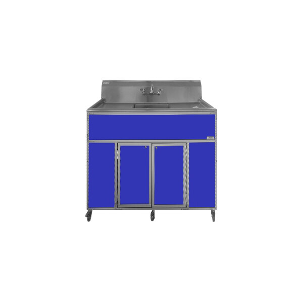 Monsam PSE2001LABLUE Blue Single Deep Basin Portable Commercial Sink