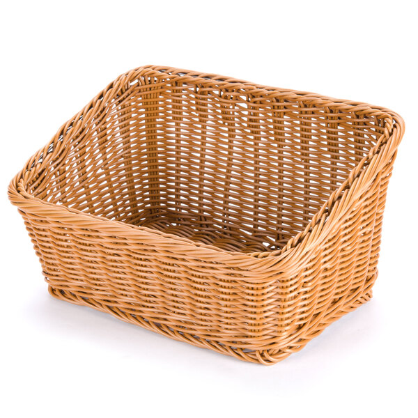 GET WB-1510-H Designer Polyweave Plastic Cascading Basket - Honey 9 1/4" x 13" - 6/Pack