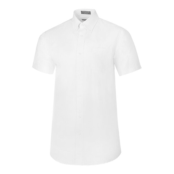 A Henry Segal white short sleeve oxford shirt with a collar.