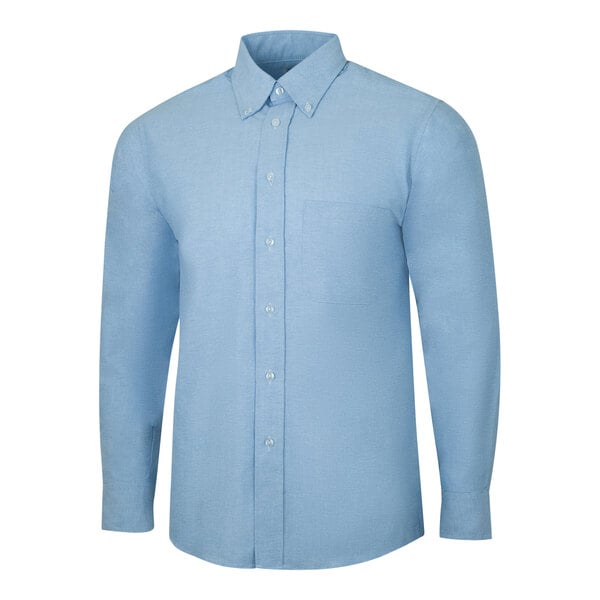 A Henry Segal blue long sleeve shirt with a button down collar.