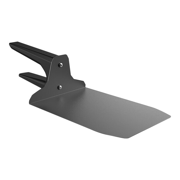 A black metal Unox flat spatula with a long blade.