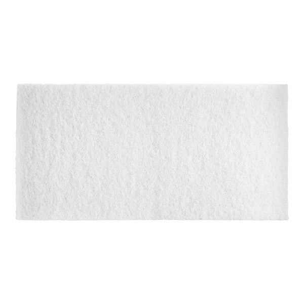 A white rectangular Lavex polishing floor machine pad.